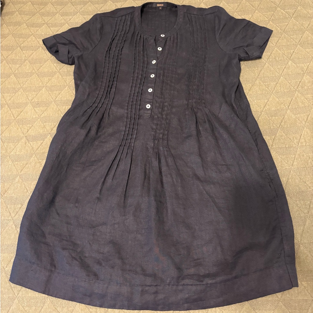 Quince Black Pintuck Tunic Top